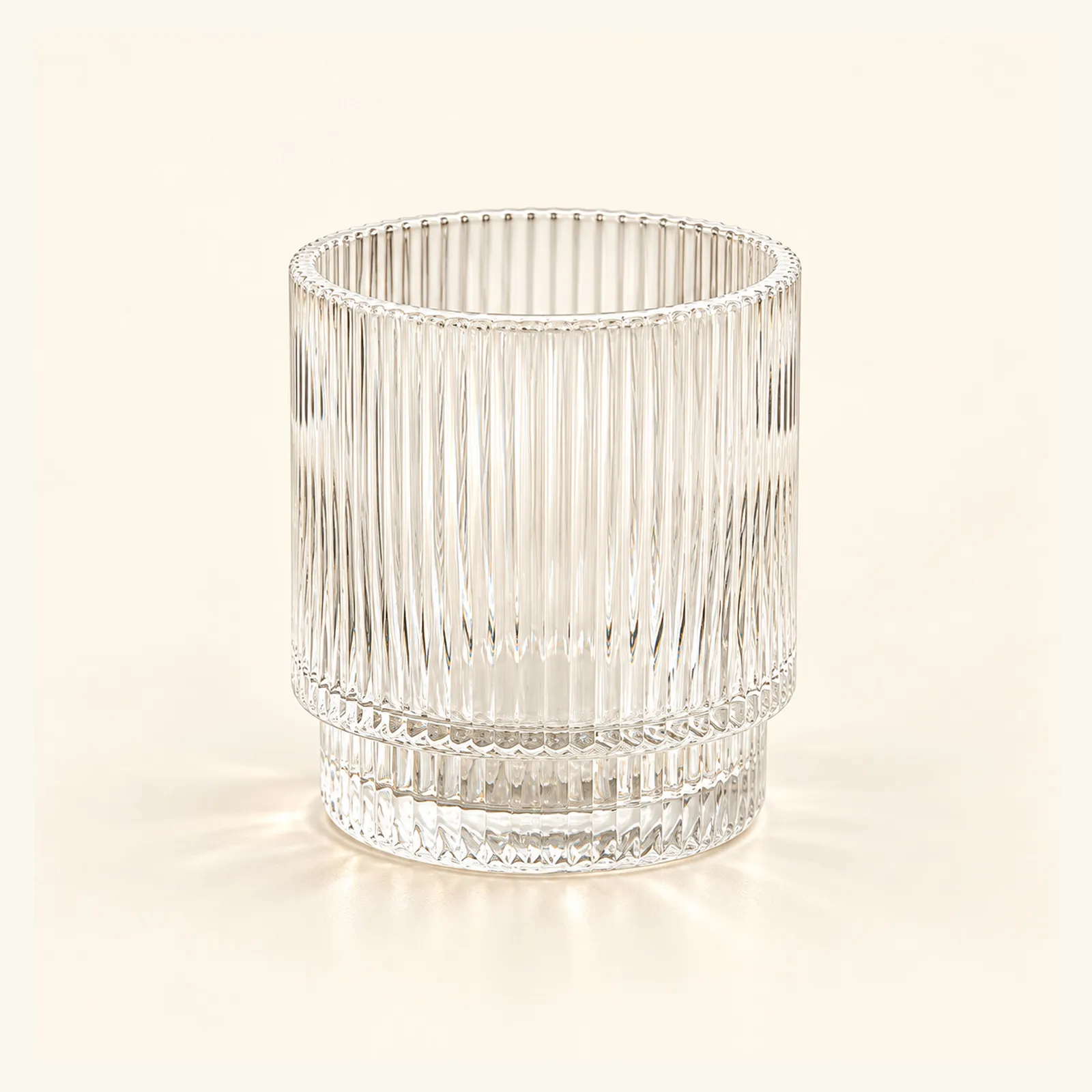 Clear Ribbed Votive Candle Holder