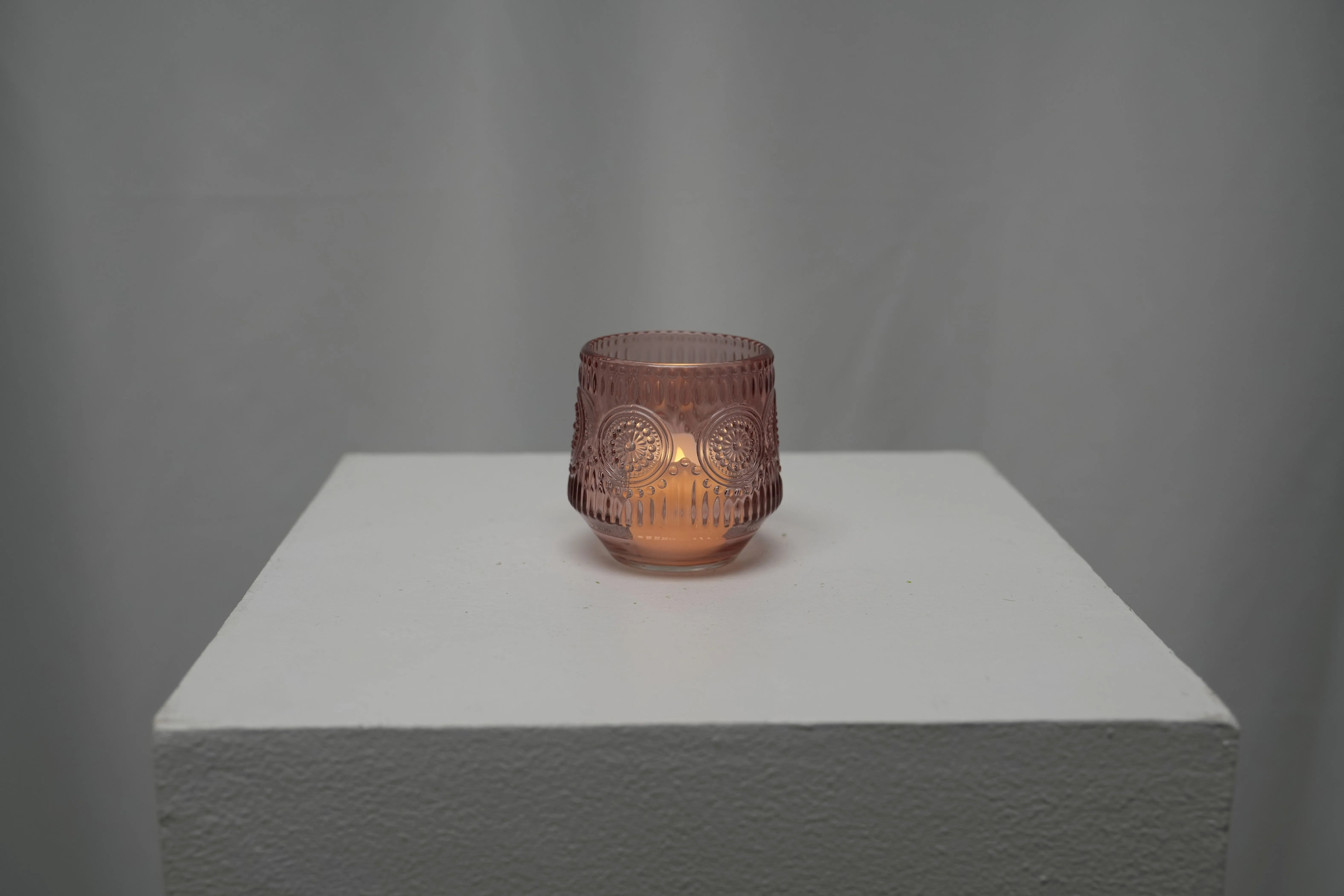 Pink Medallion Votive Candle Holder
