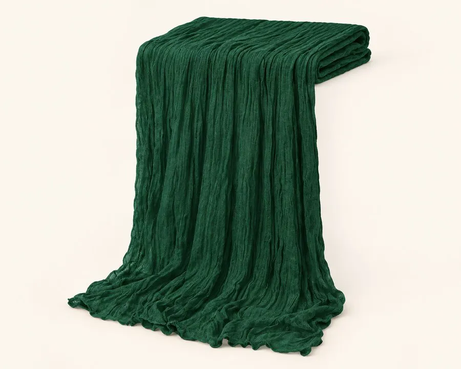 Emerald Green Cheesecloth Runner 10ft