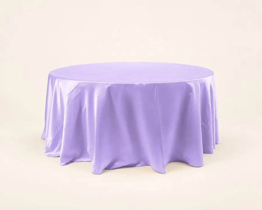 Lavender Satin Round Tablecloth 120"