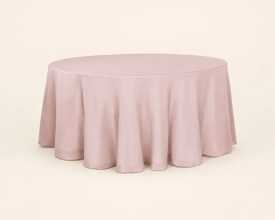 Blush Pink Linen Tablecloth 120" round