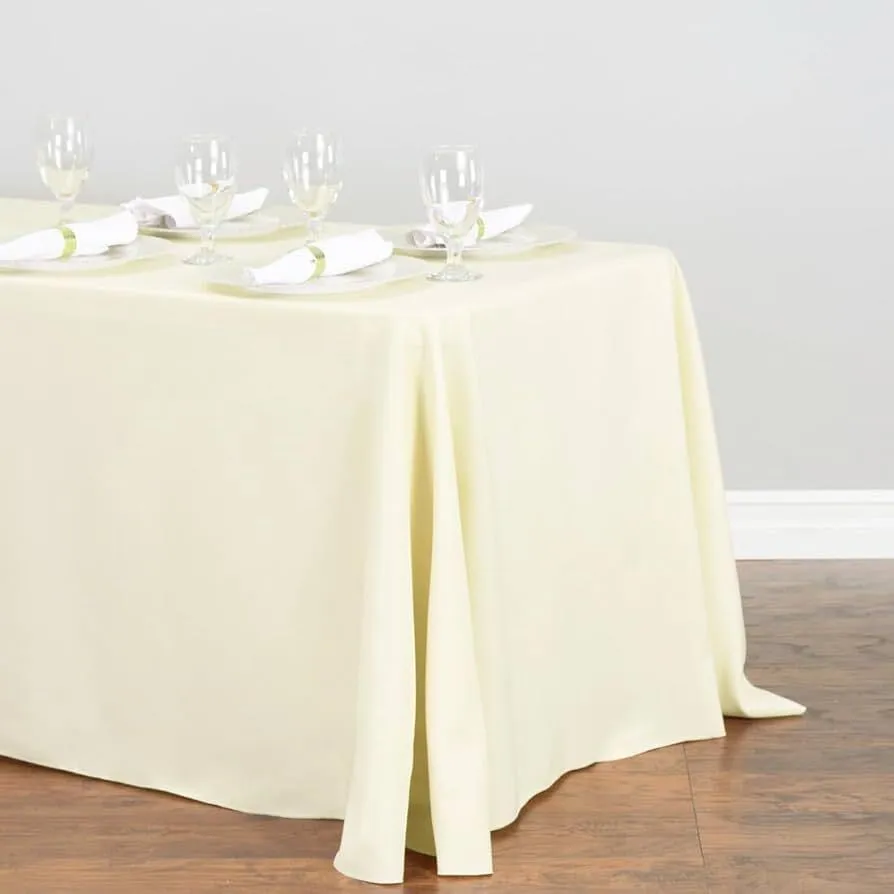 Ivory Rectangle Tablecloth 90"x156" (8ft table)