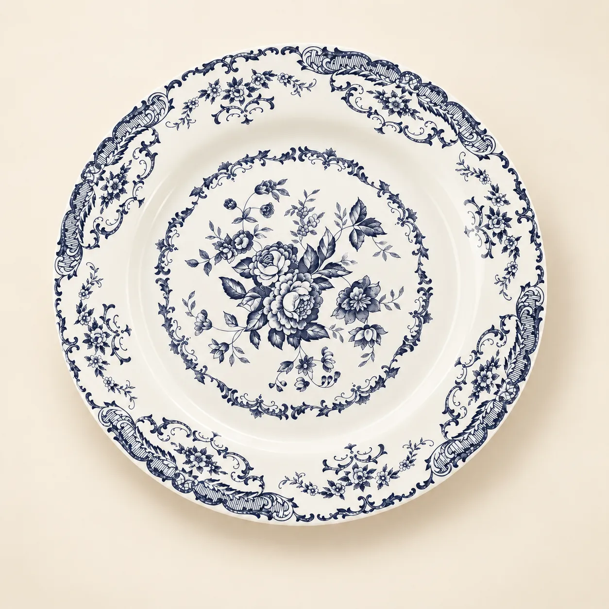 Blue Floral Salad/Dessert Plate 8.5"