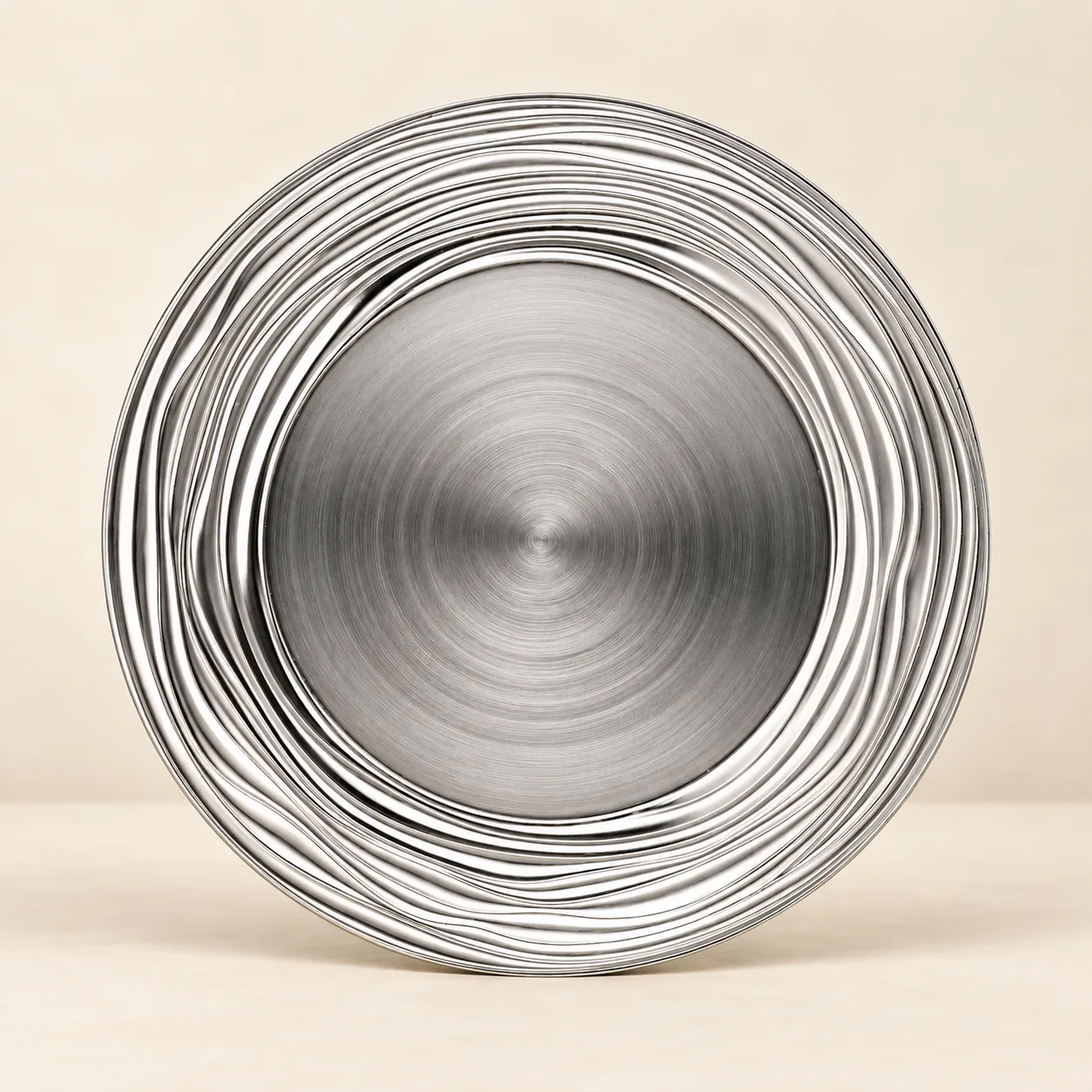 Wavy Silver Charger
