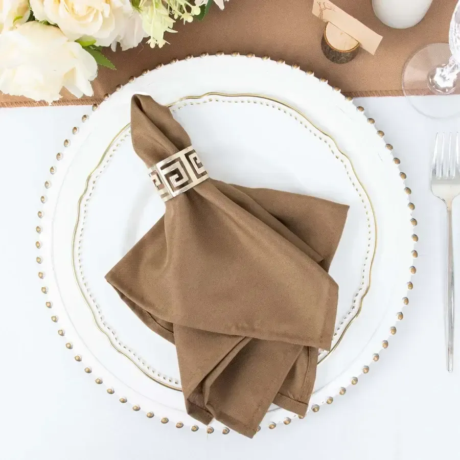 Taupe Polyester Napkin 17"x17"