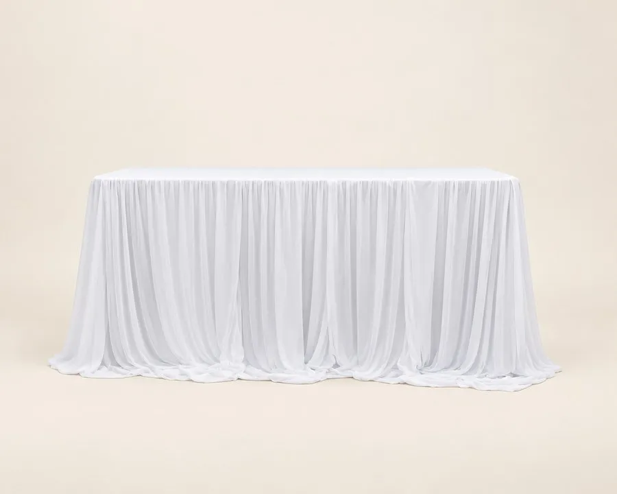 White Draped Tablecloth