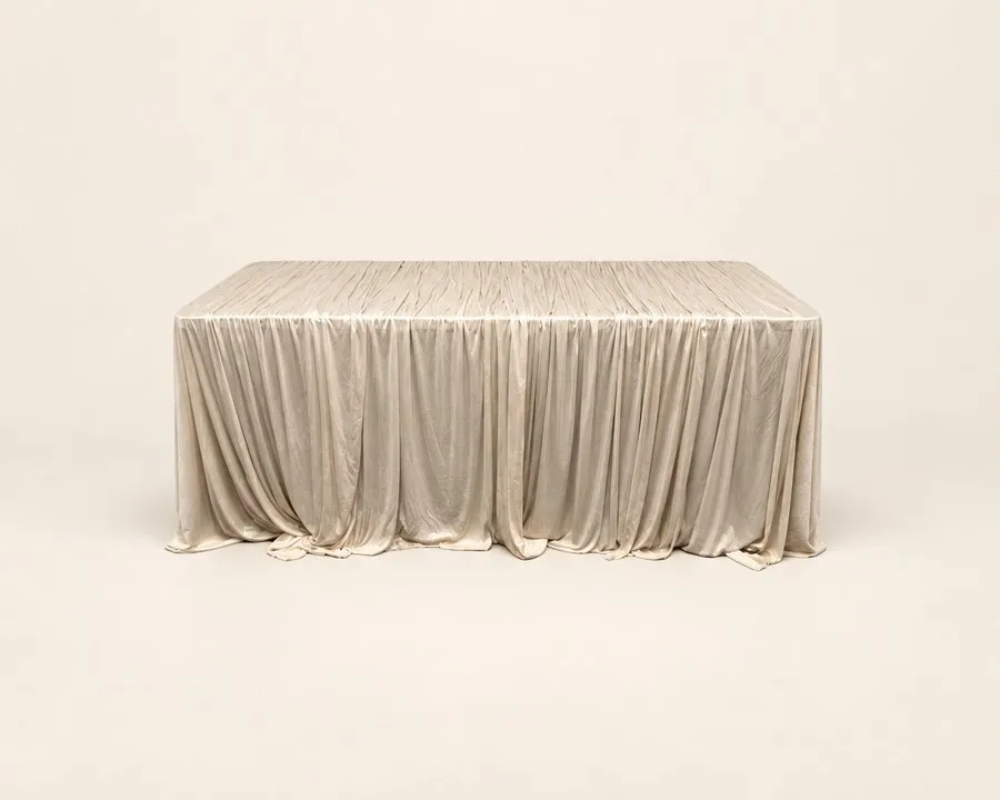 Beige Draped Tablecloth