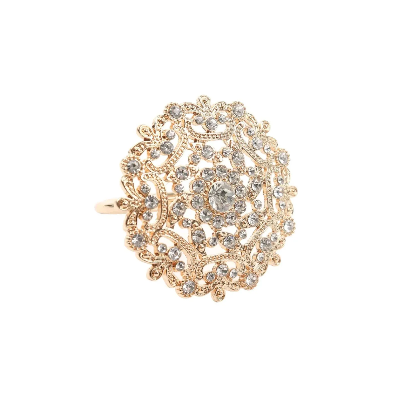 Gold Metal Rhinestone Napkin Ring