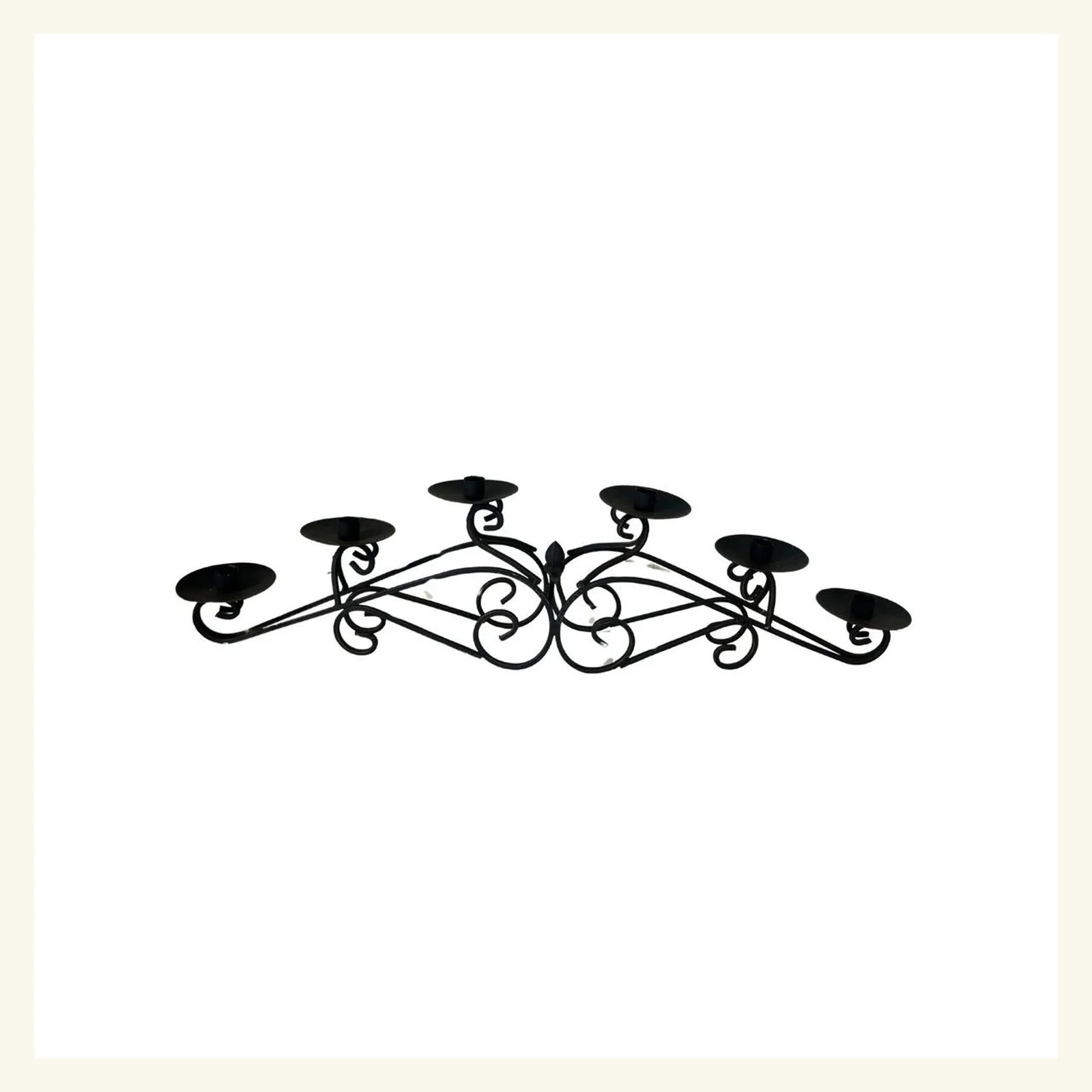 6 Pillar Black Iron Candle Holder
