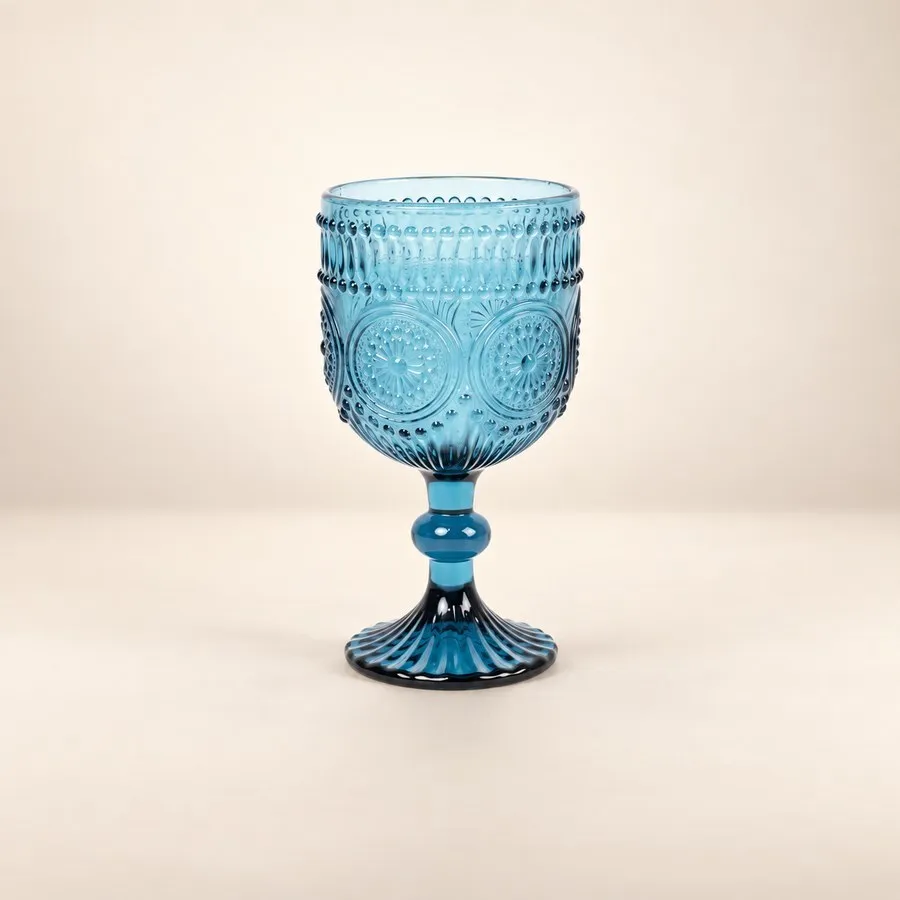 Vintage Ocean Blue Goblet