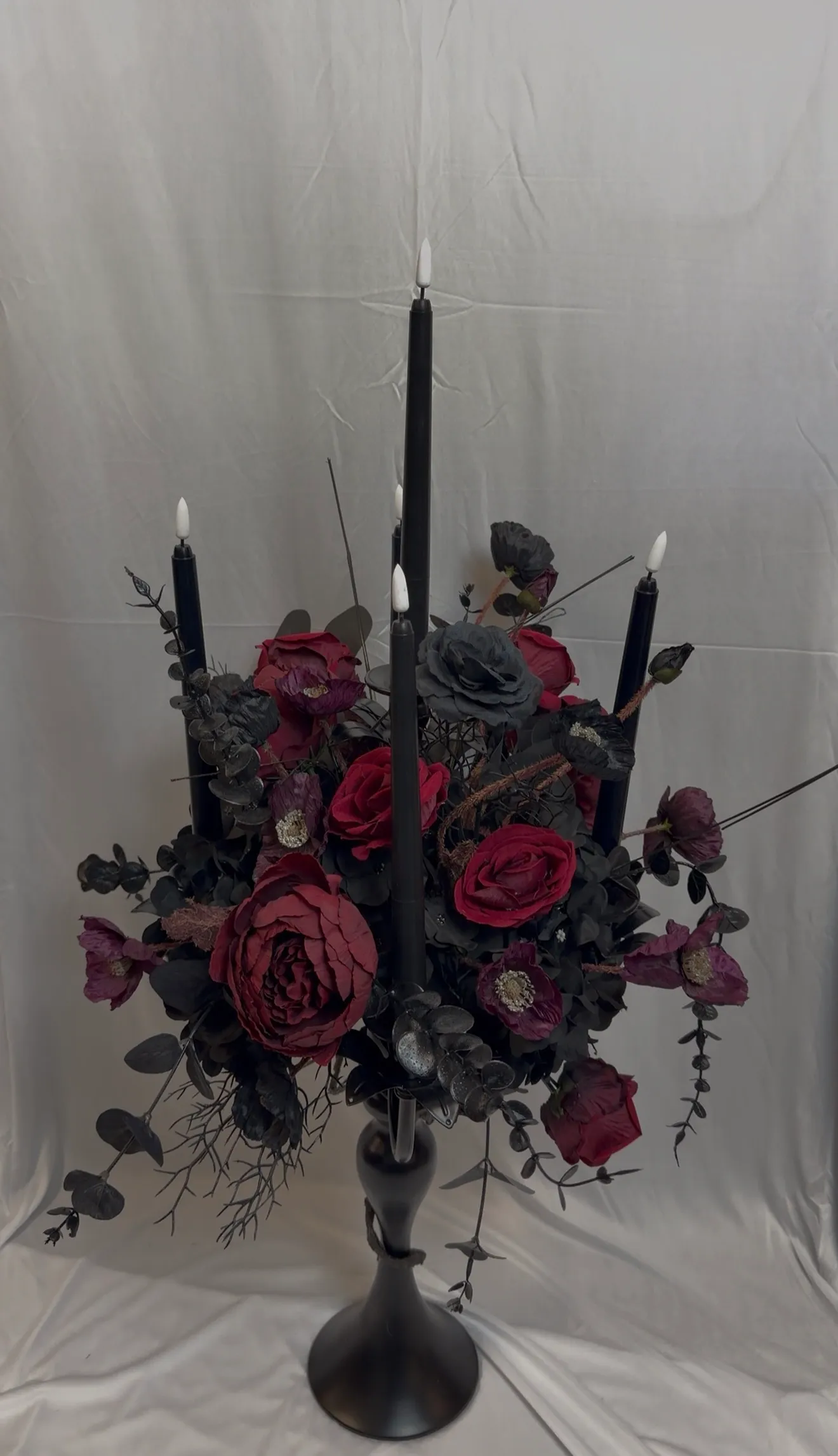 Midnight Romance Large Candelabra Centerpiece