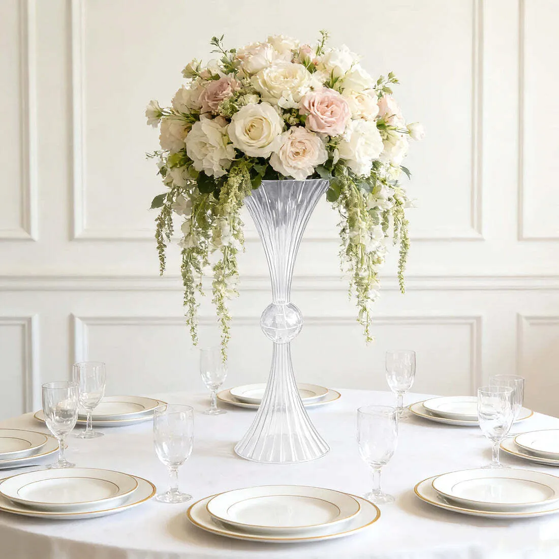 Clear Acrylic Trumpet Vase