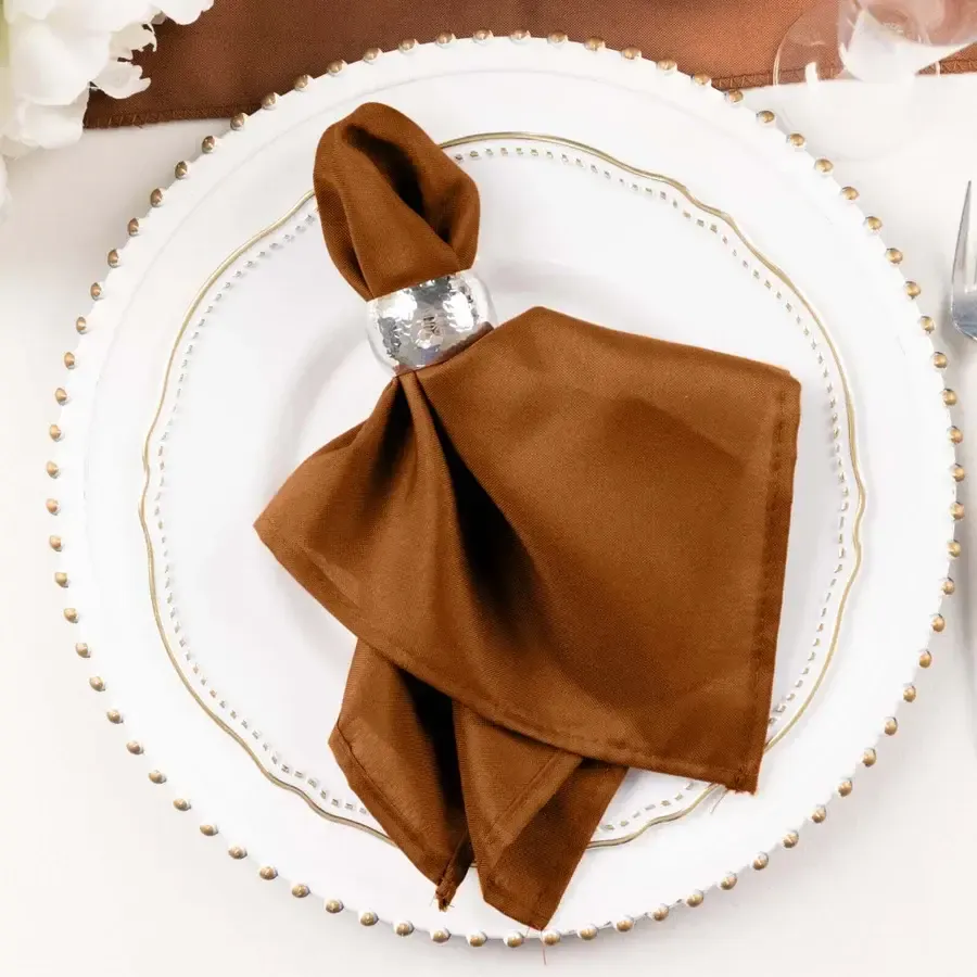 Cinnamon Brown Polyester Napkin 17"x17"