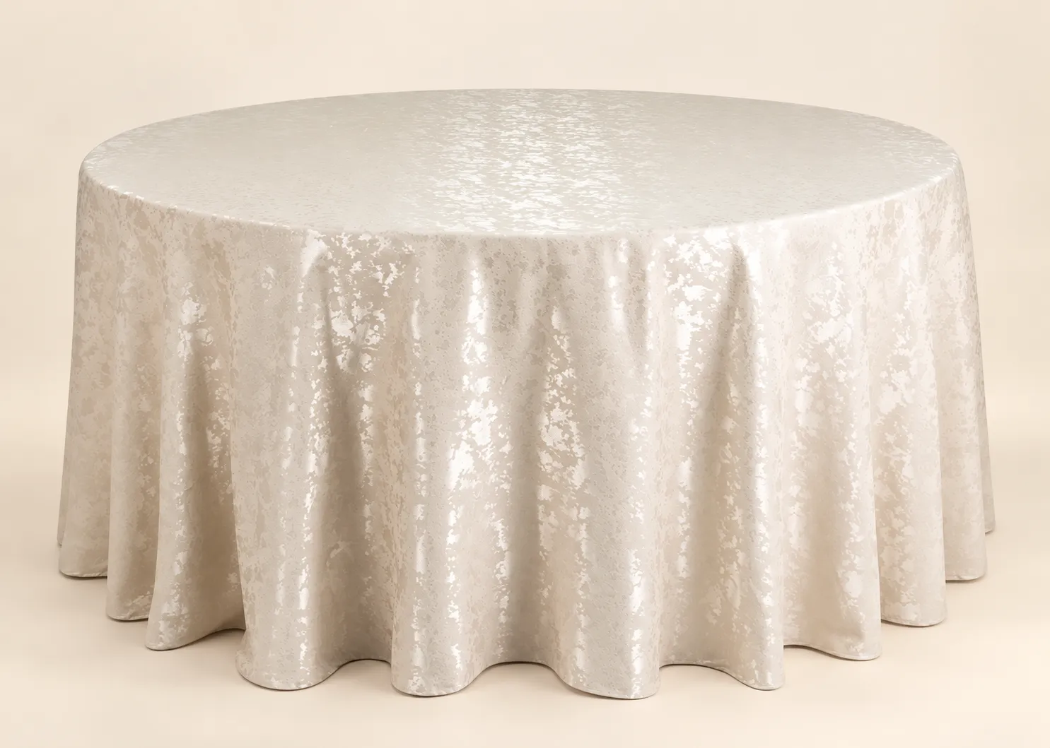 Beige Watercolor Jacquard Tablecloth (120" round)