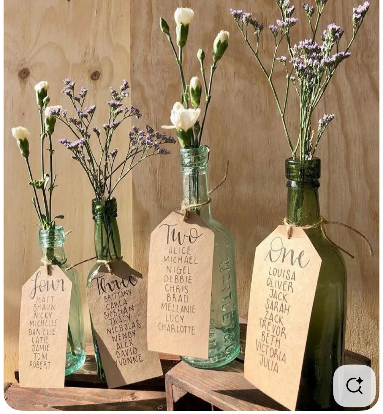 Wine Bottle Seating Chart