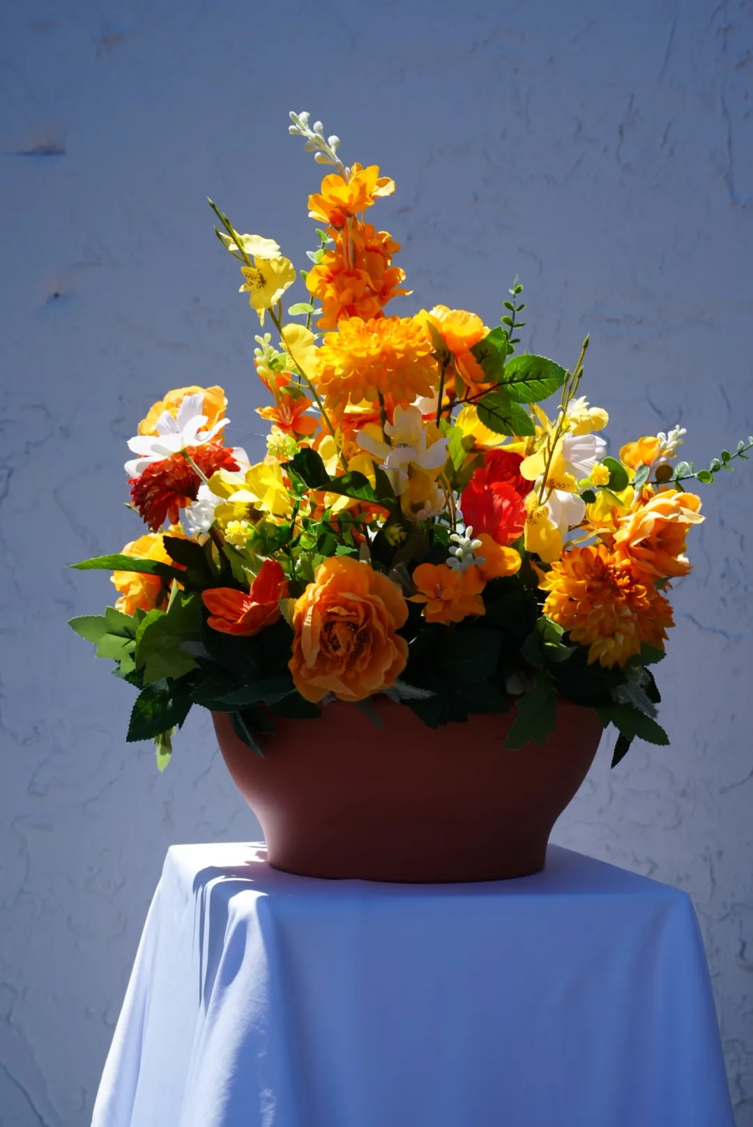 Citrus Blooms Large Centerpiece (pedestal bowl) 