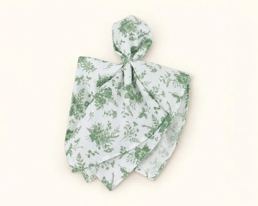 Sage & White Floral Napkin 20"x 20"