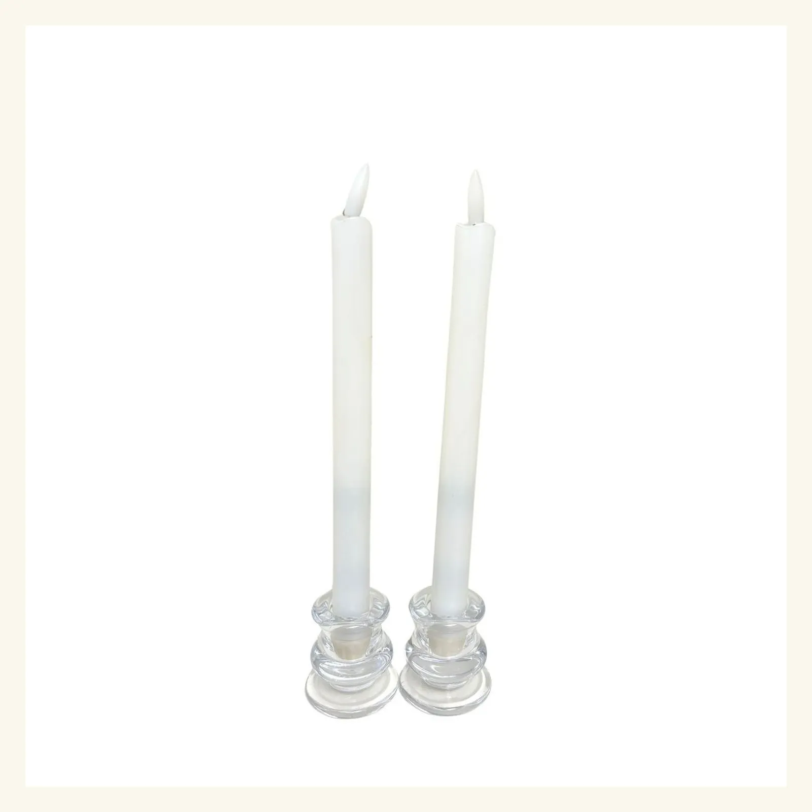 White Flameless Taper Candle