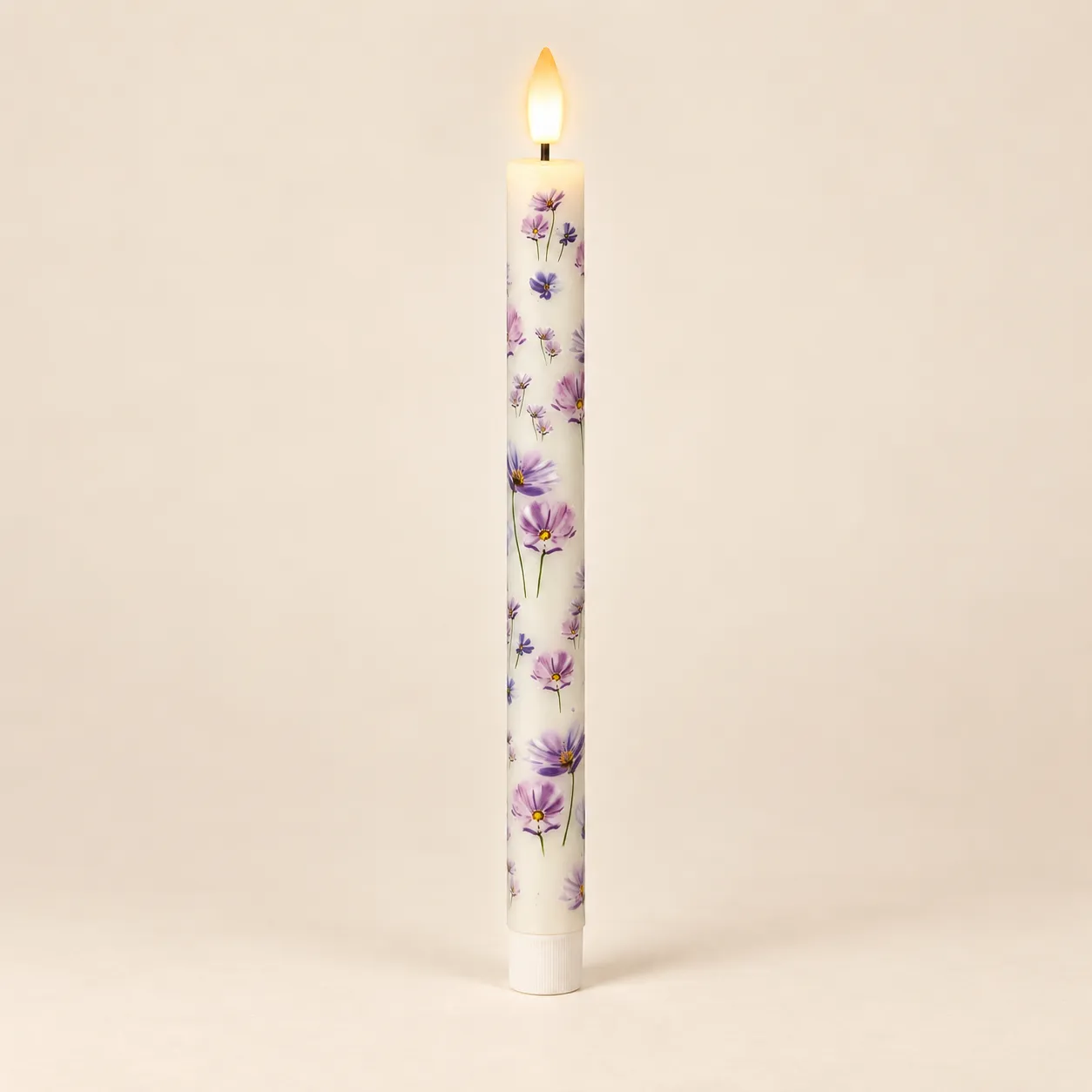 Purple Wildflower Taper Candle (flameless)