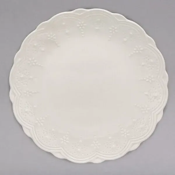 Ivory Lace Embossed Dinner Plate 11"