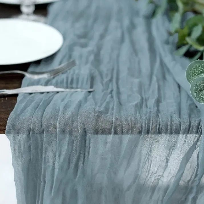 Dusty Blue Cheesecloth Runner 5ft