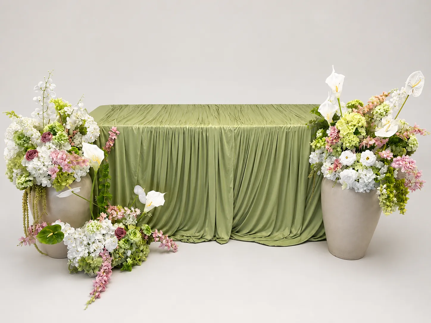 Sage Green Draped Tablecloth