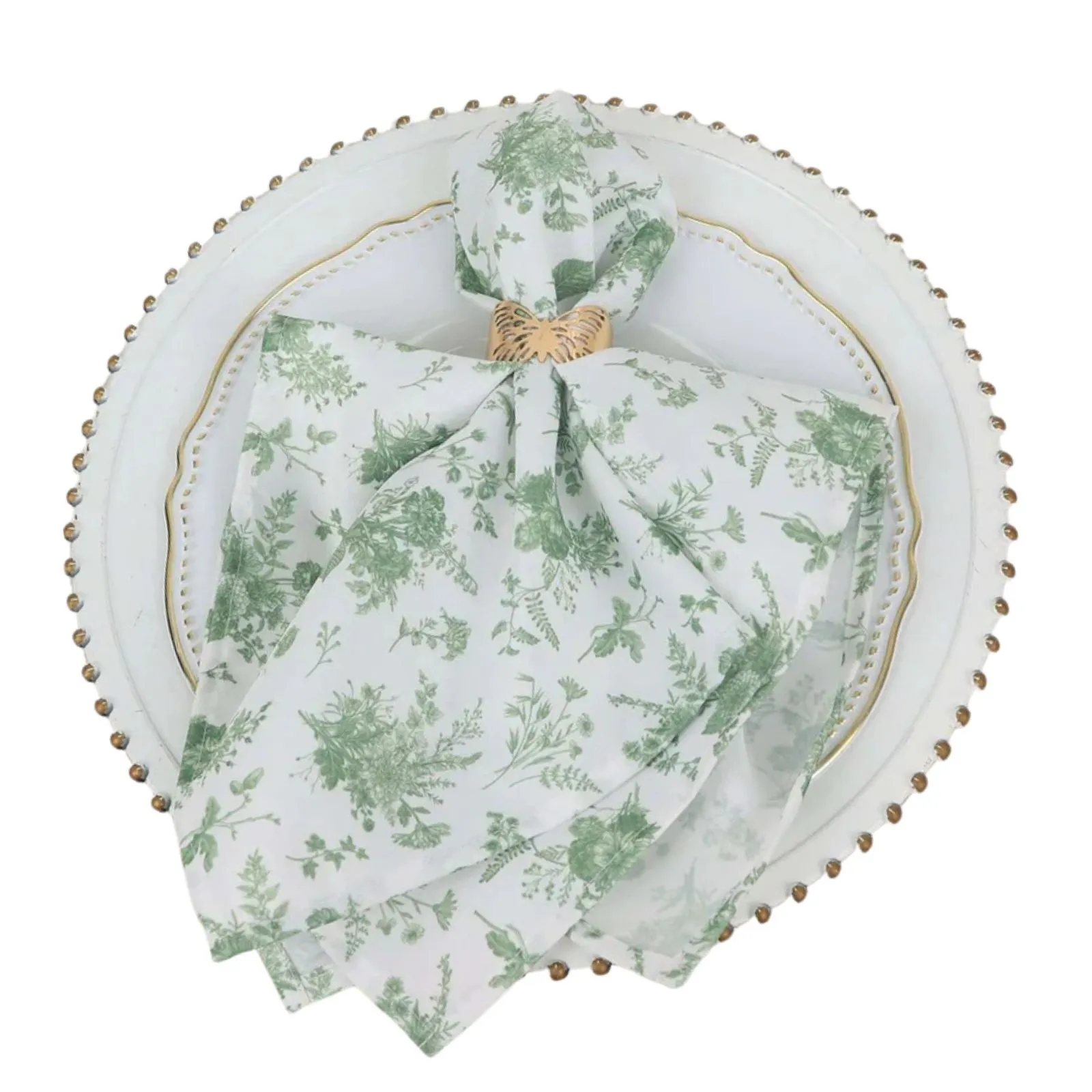 Sage & White Floral Napkin 20"x 20"