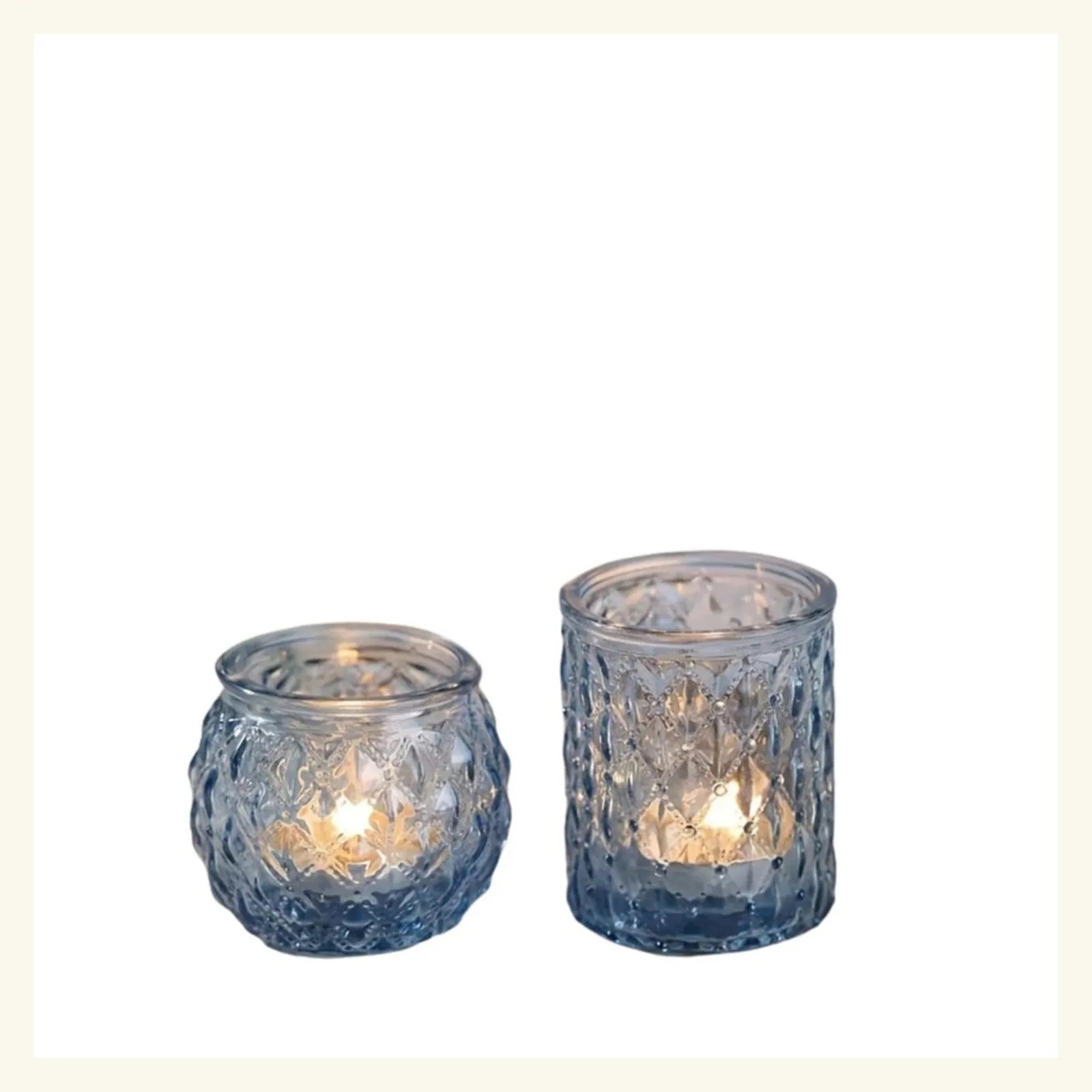 Blue Glass Tealight Holder