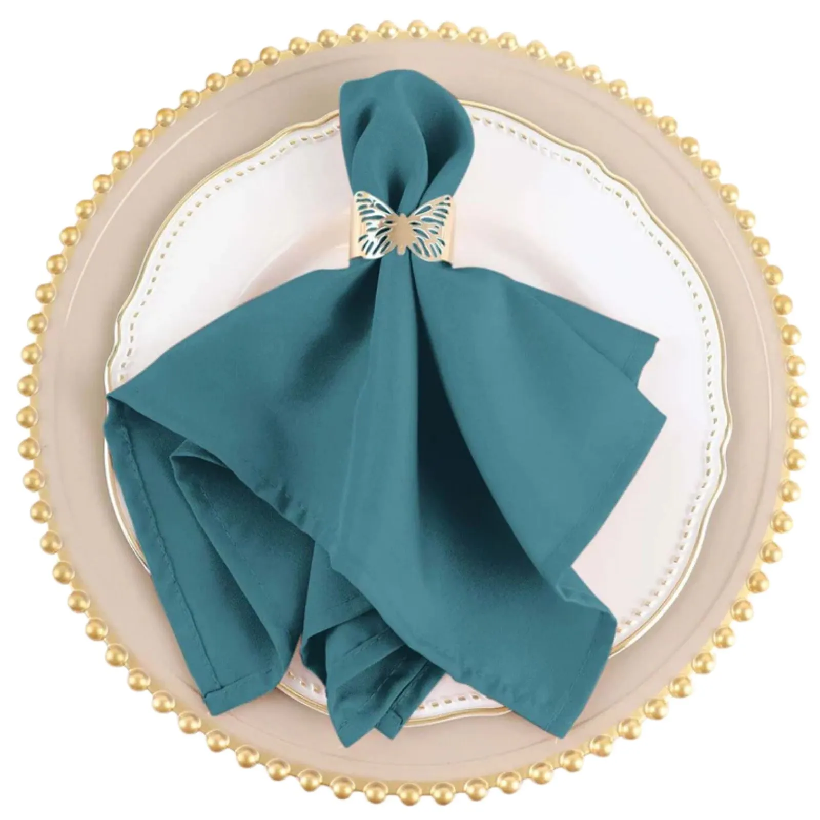 Peacock Teal Polyester Napkin 17"x17"