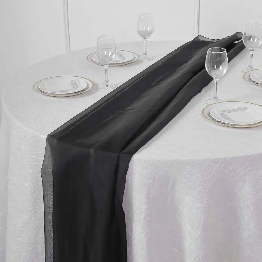 Black Chiffon Runner