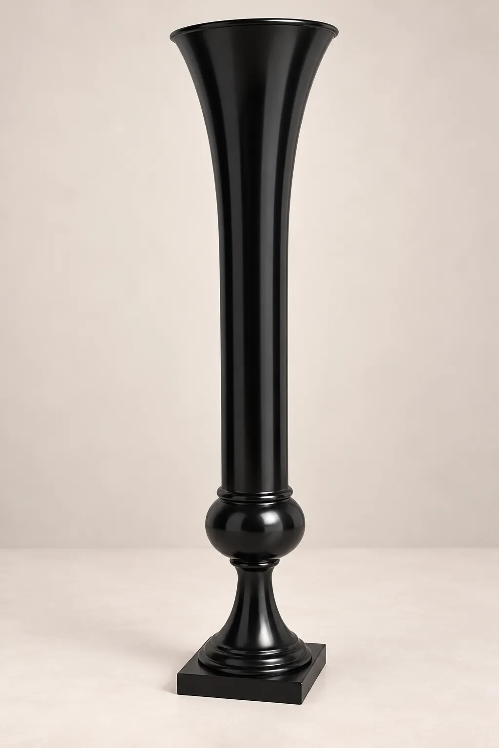 Black Grand Regency Trumpet Vase
