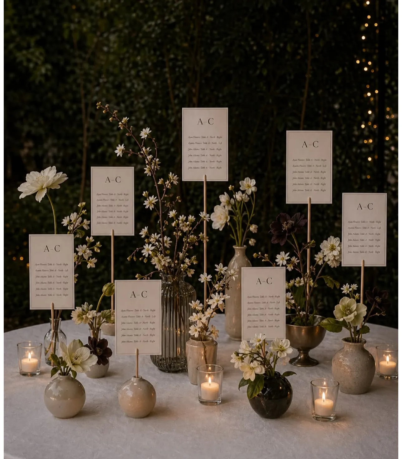 Table Vase Seating Chart