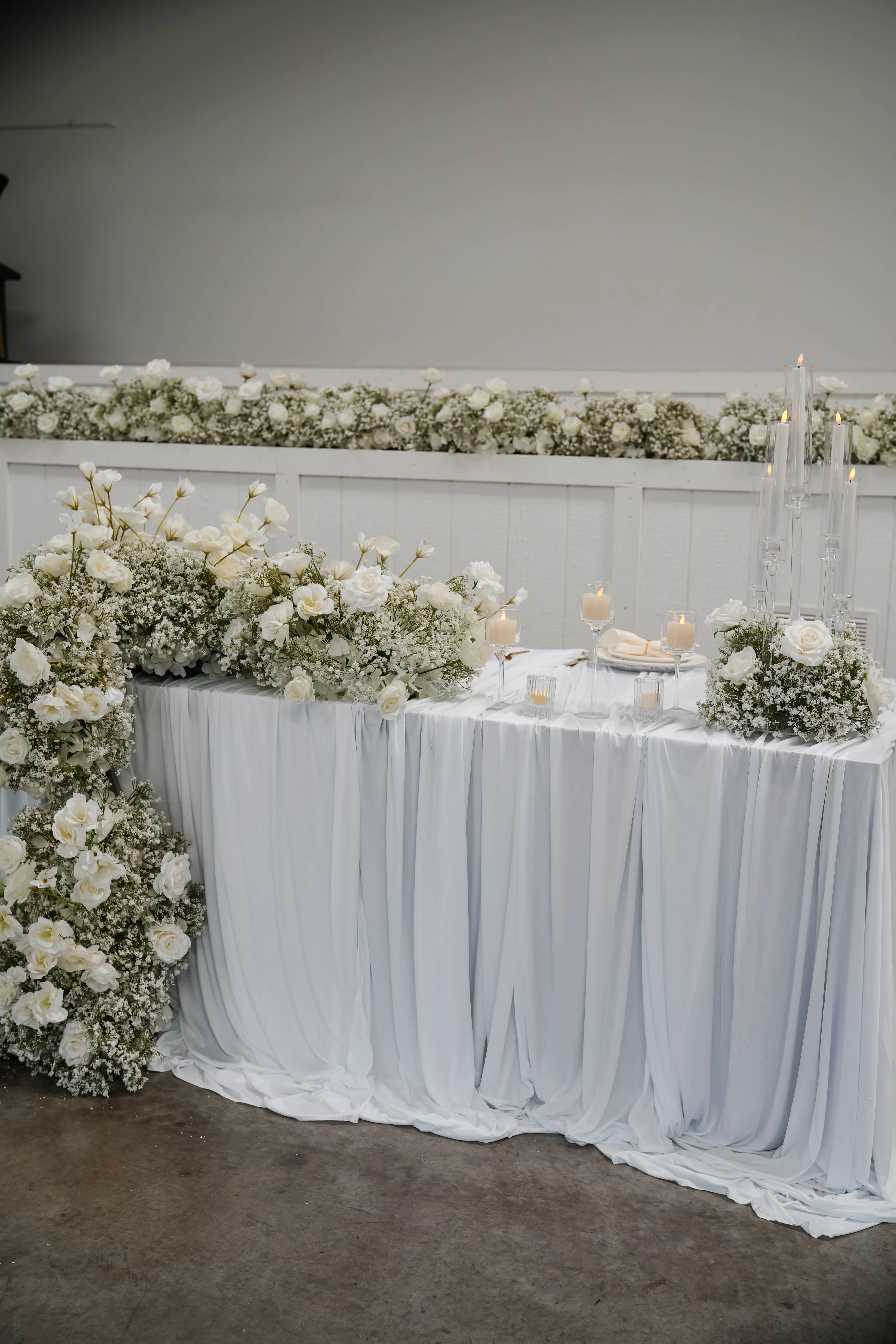 White Draped Tablecloth