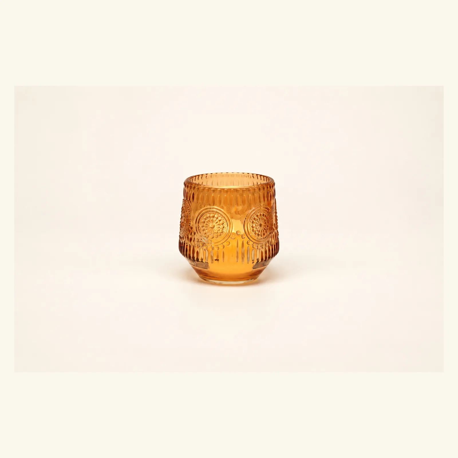 Orange Medallion Votive Candle Holder