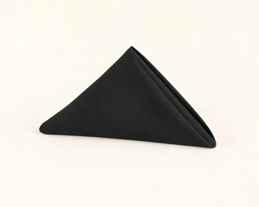 Black Polyester Napkin 17"x17"