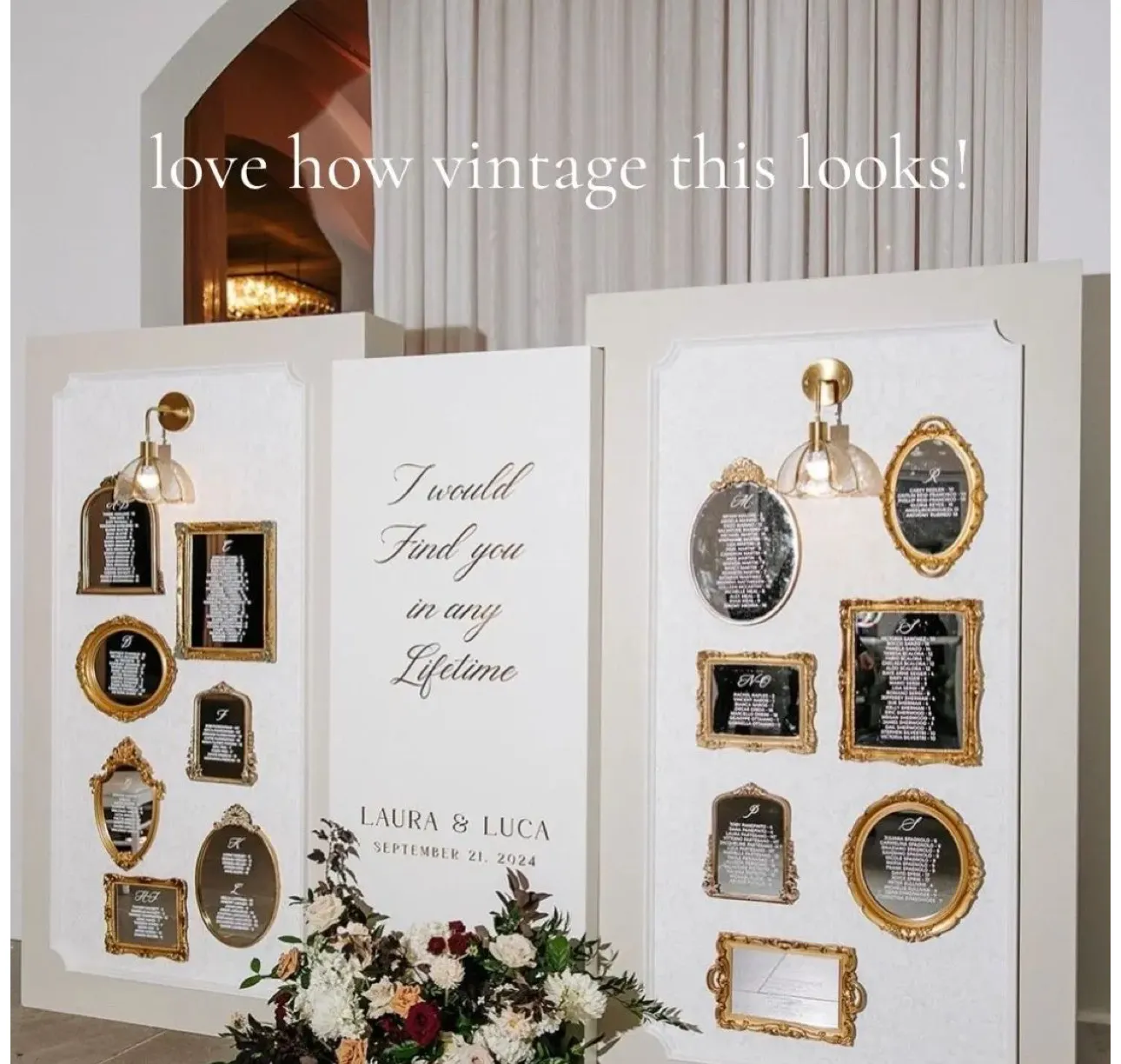 Mirror or Frame Wall Seating Chart