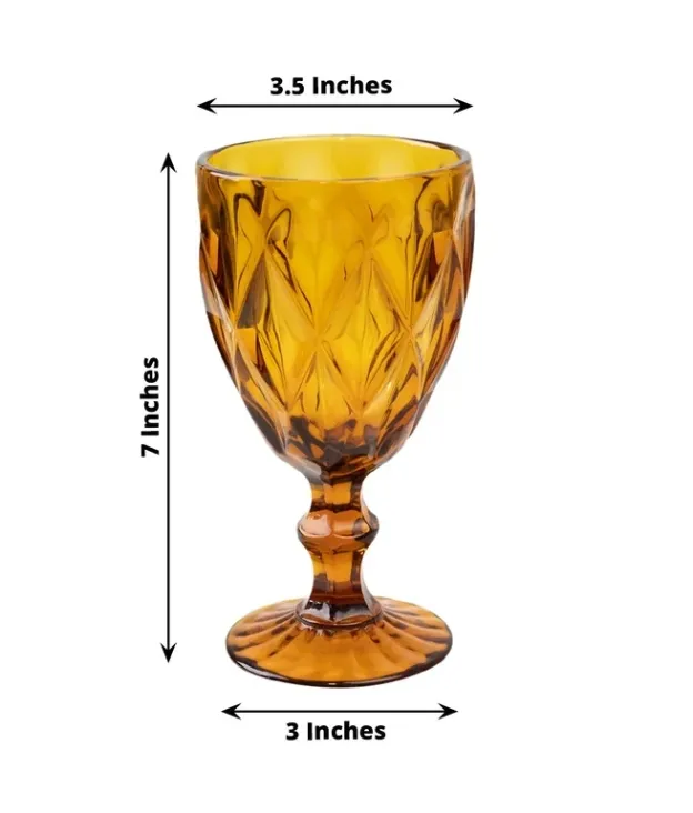 Golden Brown Retro Glass Goblet