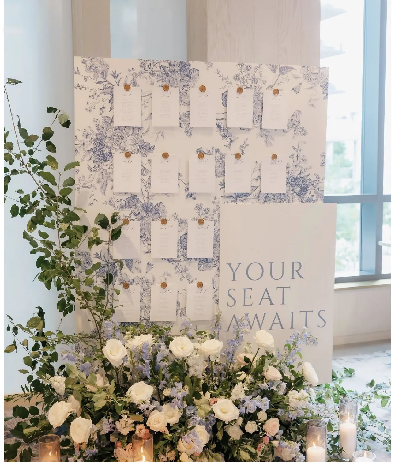 Blue Floral Seating Chart