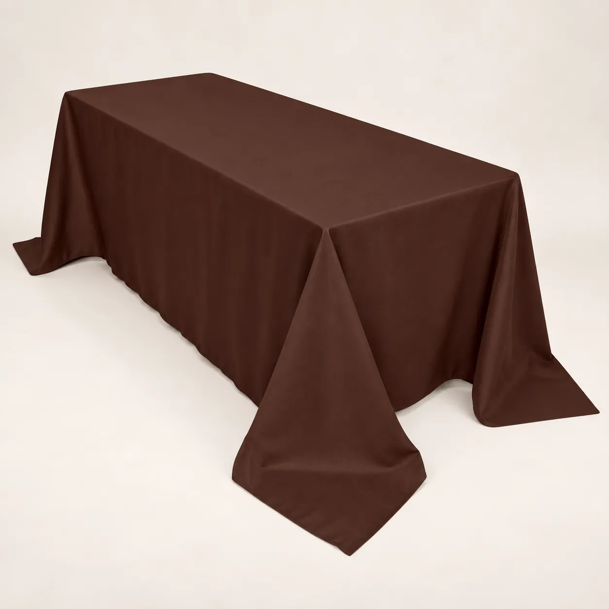 Chocolate Brown Polyester Rectangle Tablecloth 90"x132" (6ft)