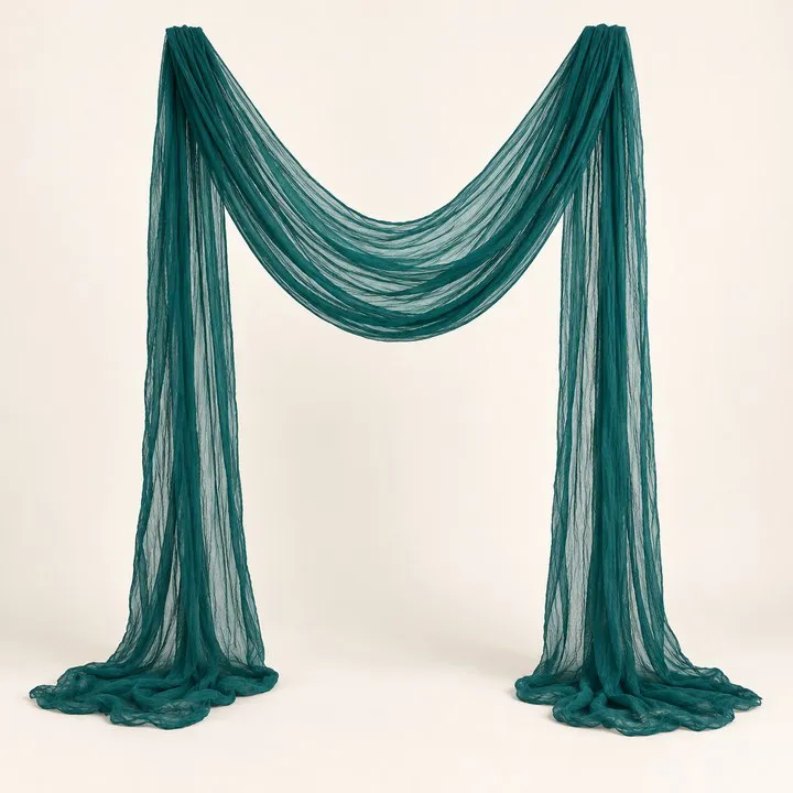 Peacock Teal Cheesecloth Drapery 20ft