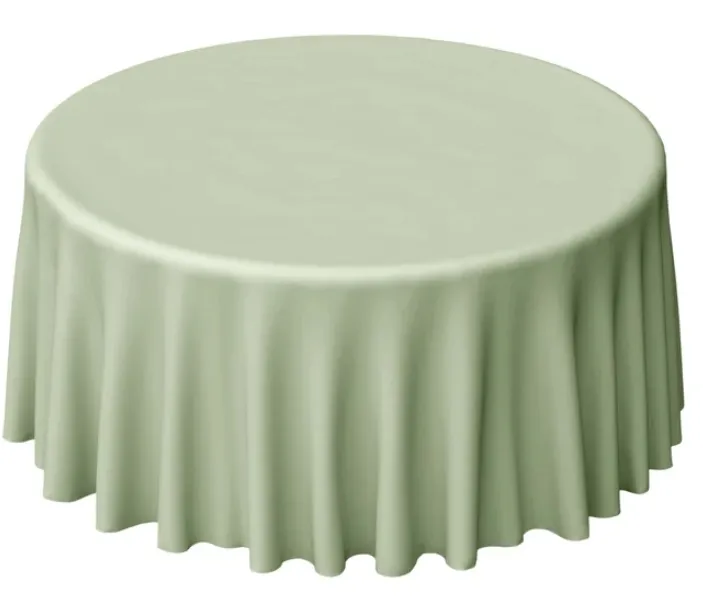 Sage Green Polyester Round Tablecloth 120"