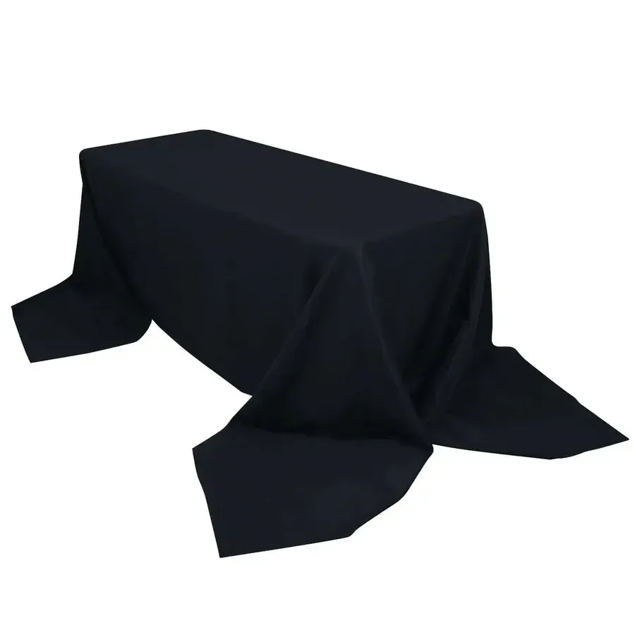 Black Polyester Rectangle Tablecloth 90"x156" (8ft table)