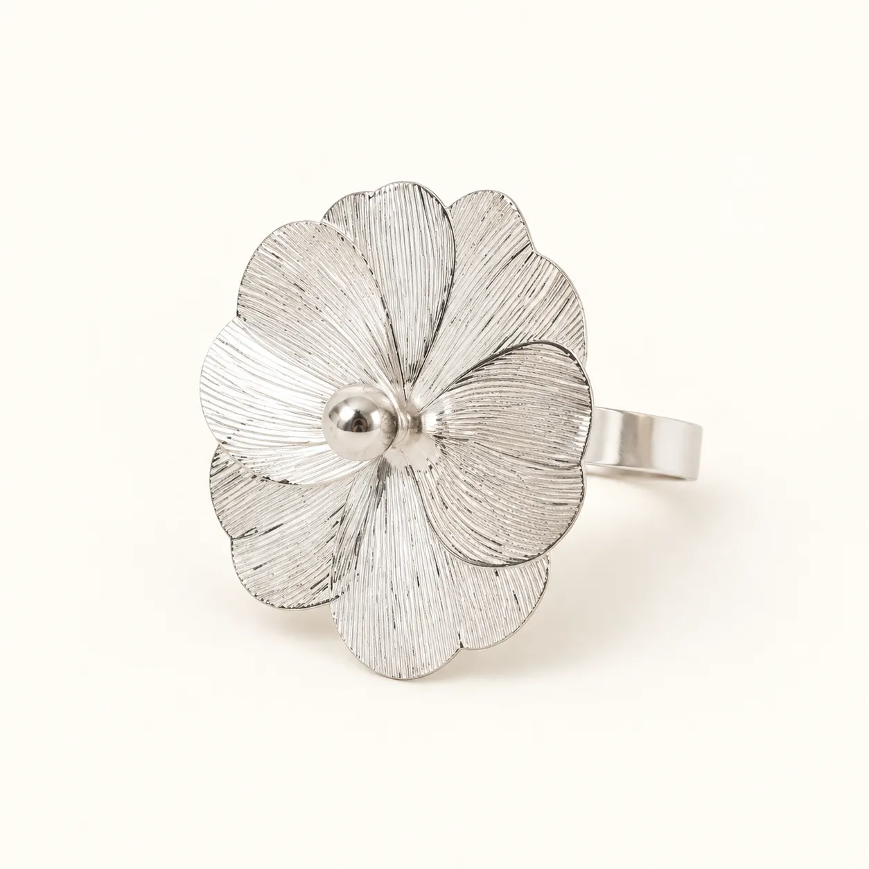Silver Flower Napkin Ring