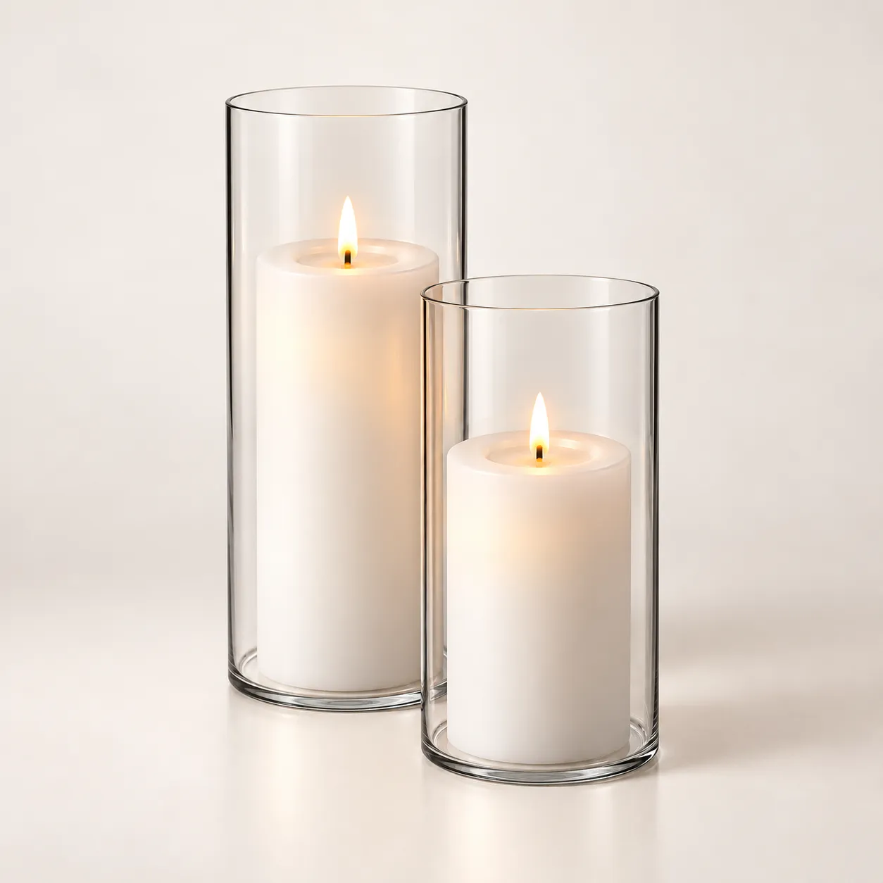 Perfect Pillar Candle & Glass Hurricane Vase
