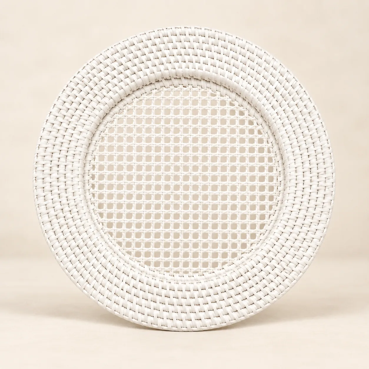 White Rattan Charger