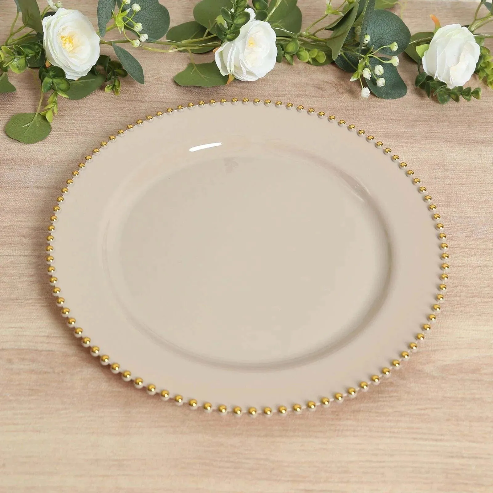 Taupe Beaded Charger