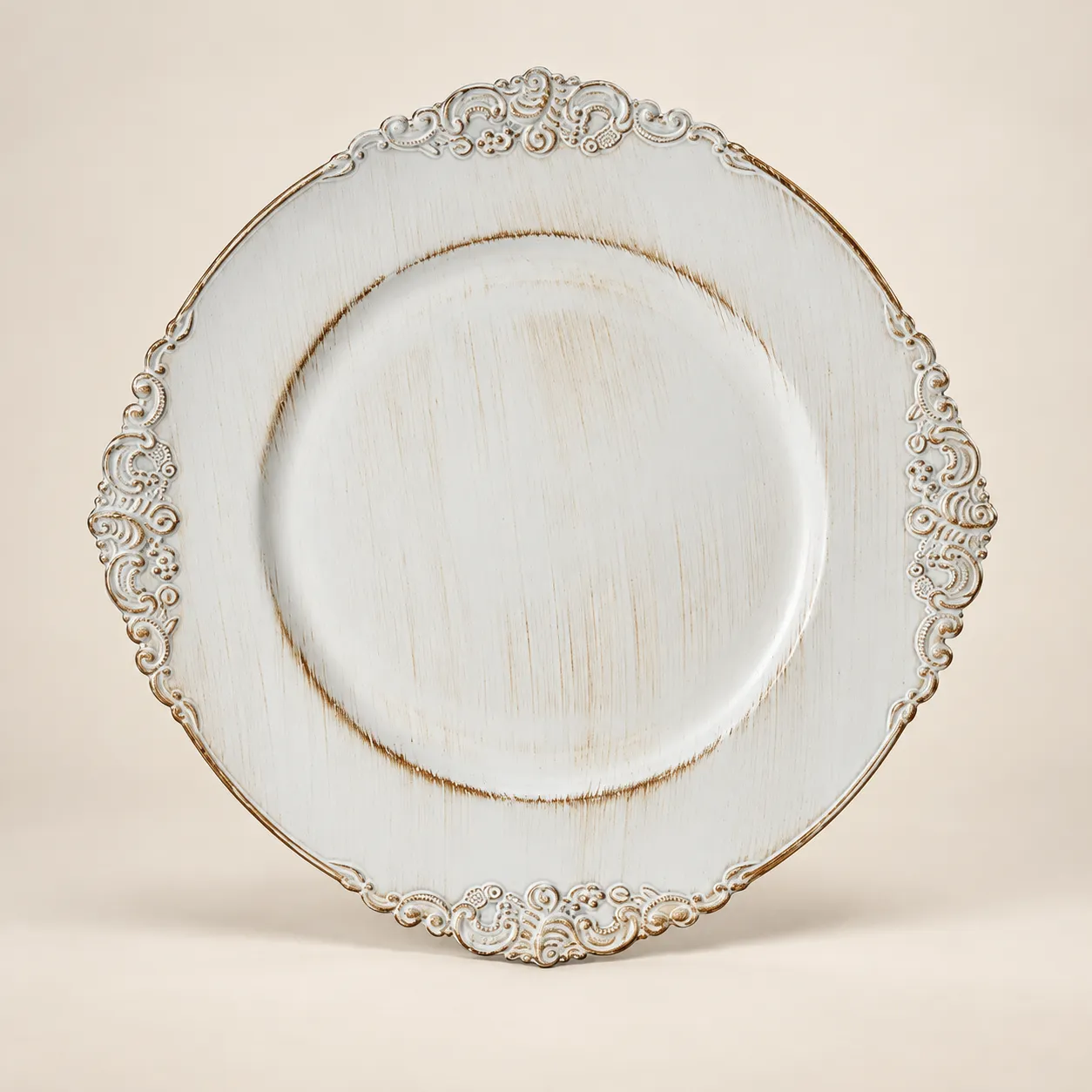 White Antique Charger