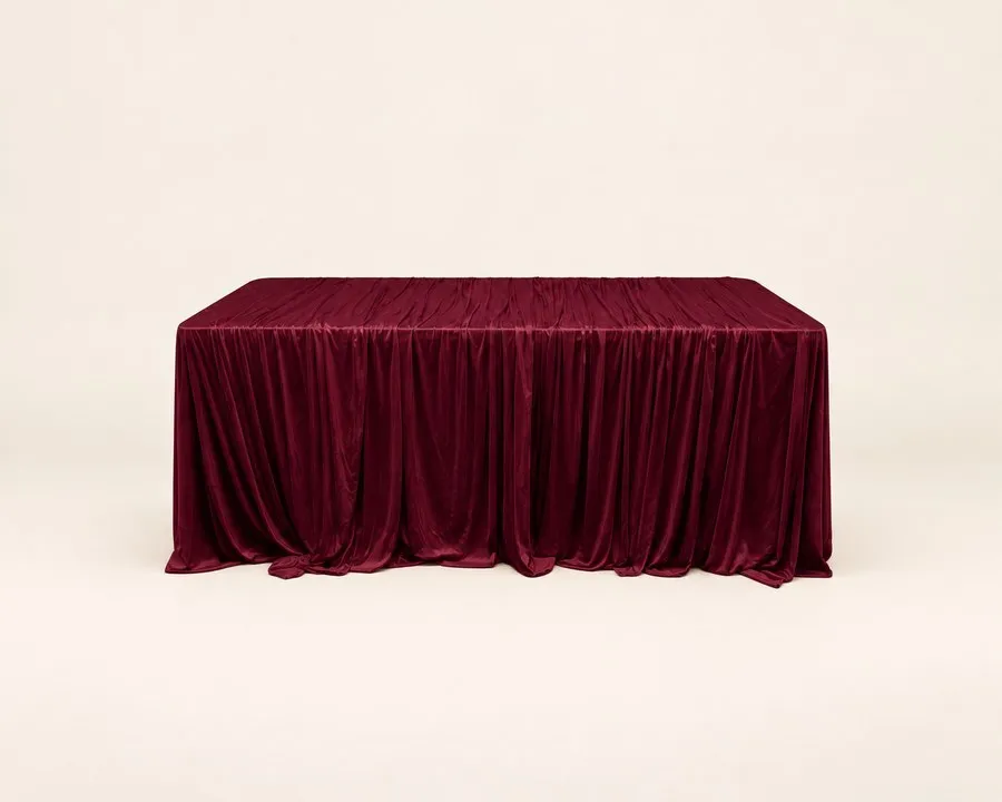 Burgundy Draped Tablecloth
