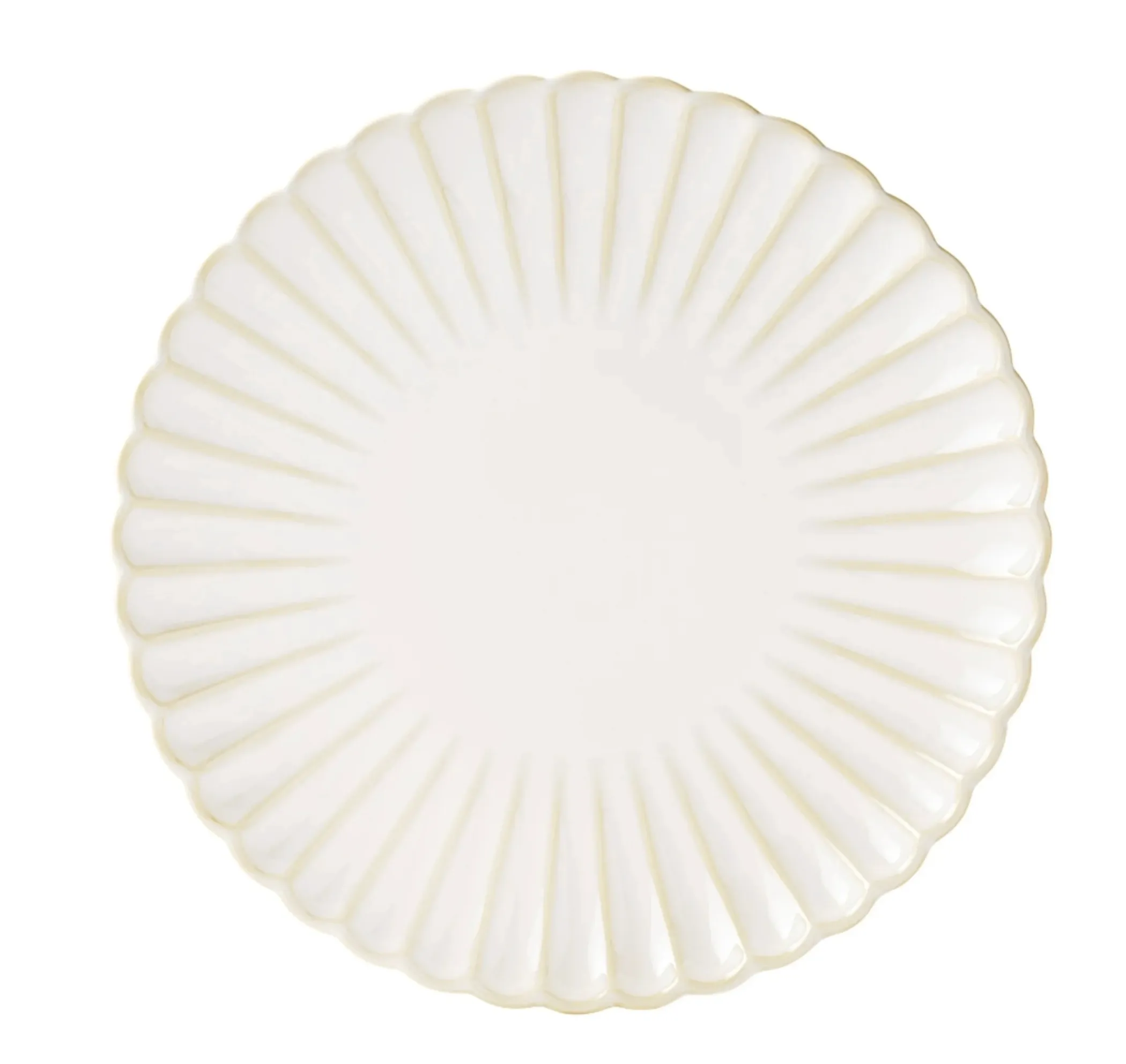 Scalloped Cream Dinner Plate