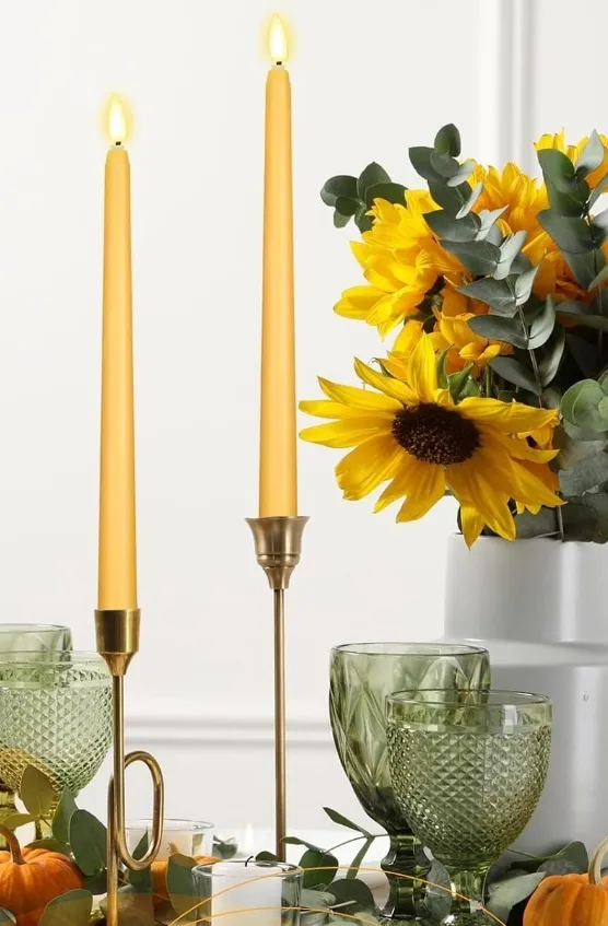 Yellow Flameless Taper Candle